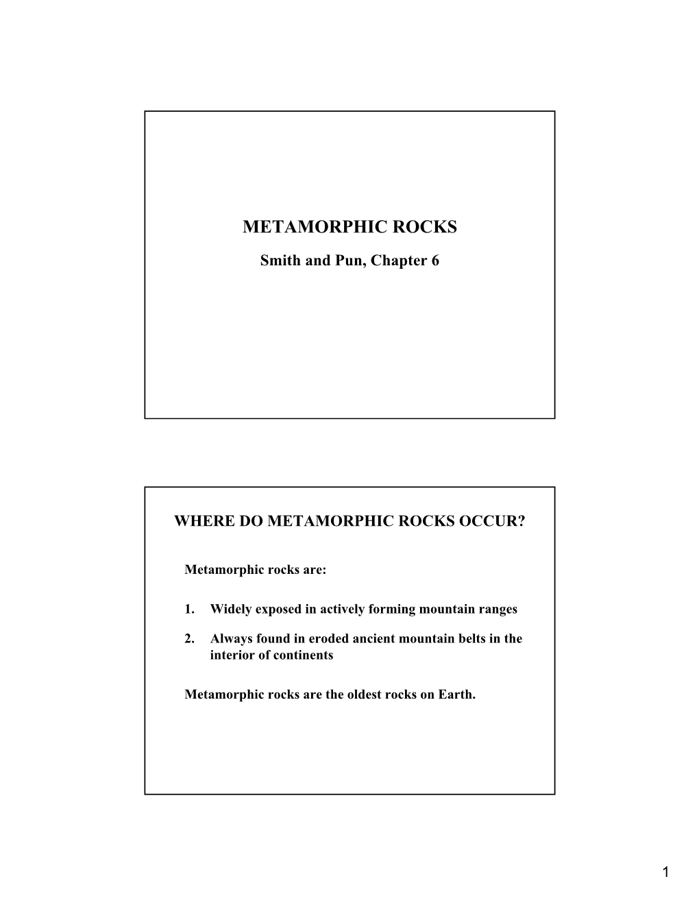 Metamorphic Rocks