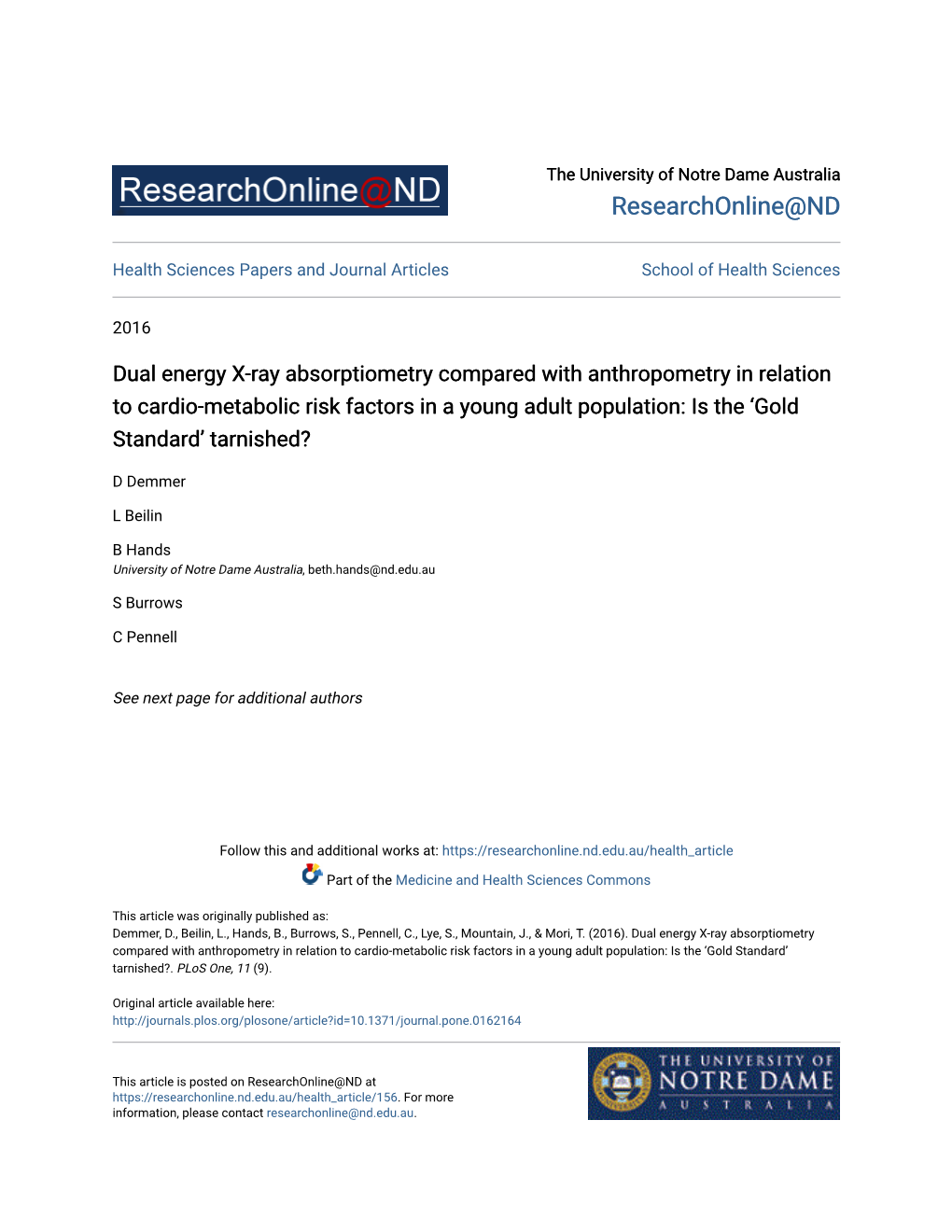 Dual Energy X-Ray Absorptiometry Compared