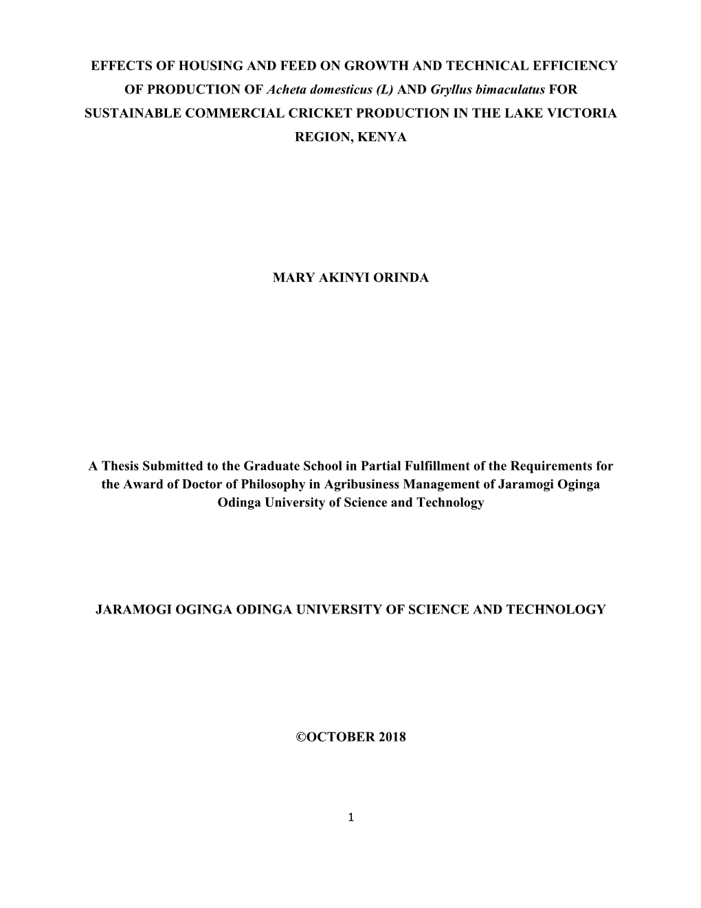 Effects of Housing and Feed on Growth and Technical