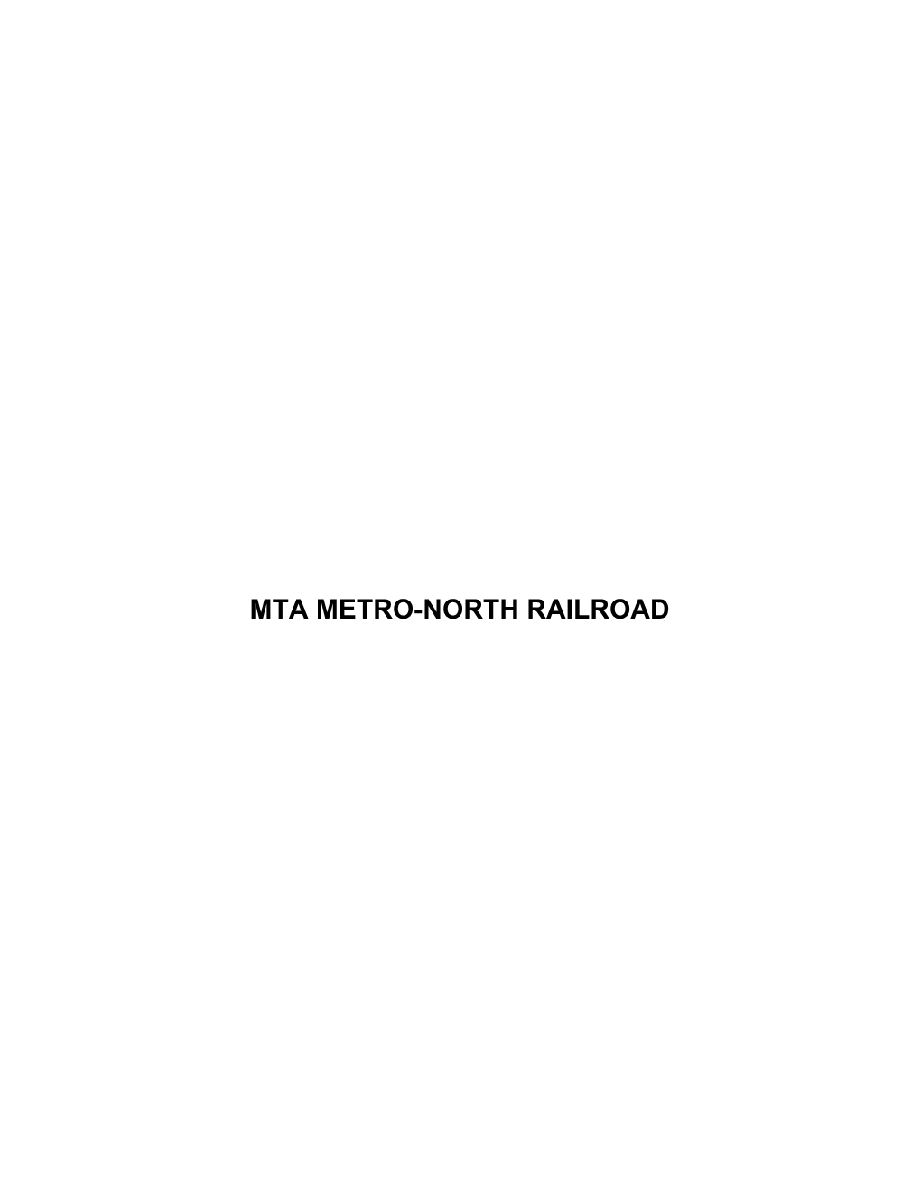 Mta Metro-North Railroad