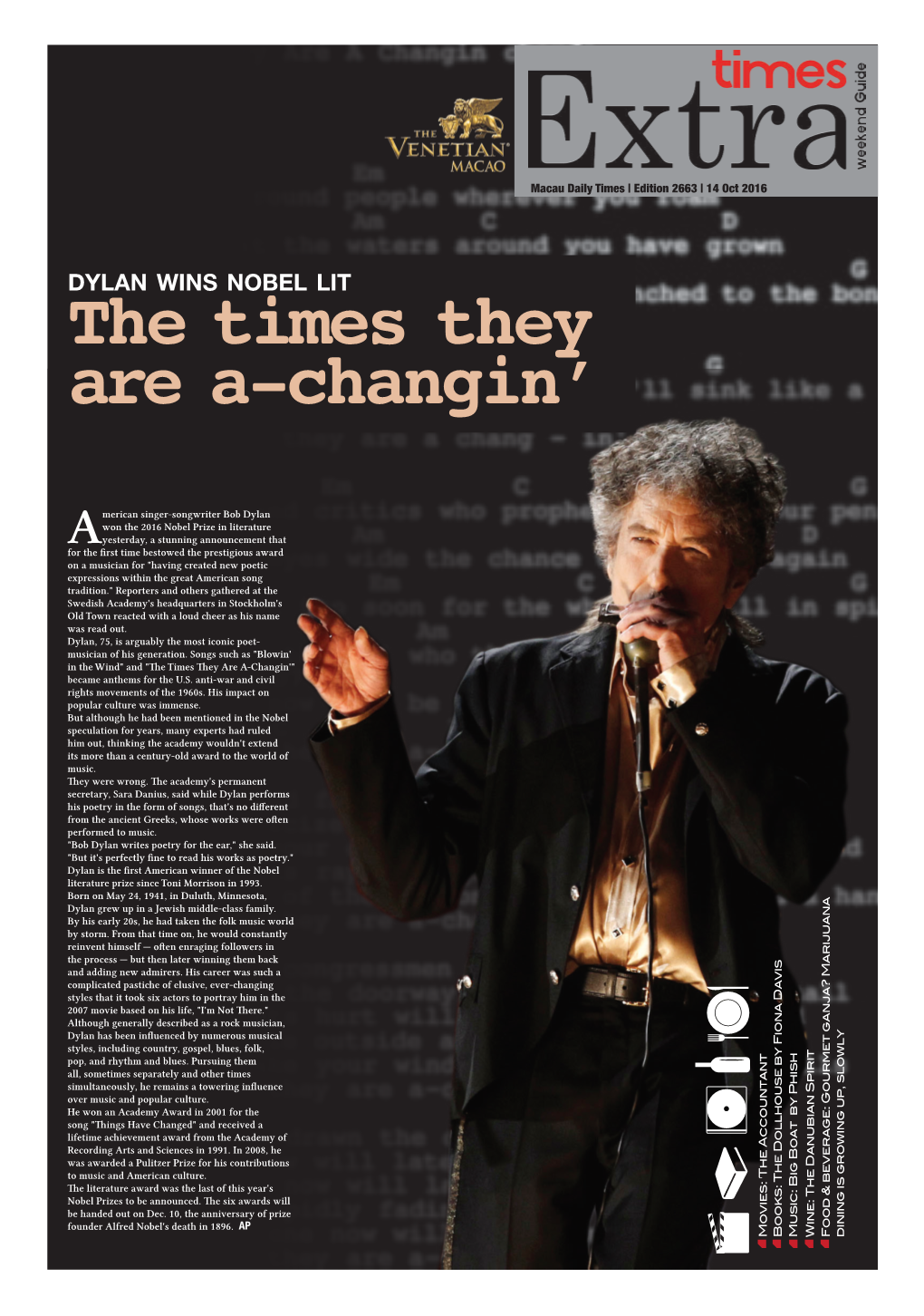Extra 2663 – Dylan Wins Nobel Lit. | the Times They Are A-Changin