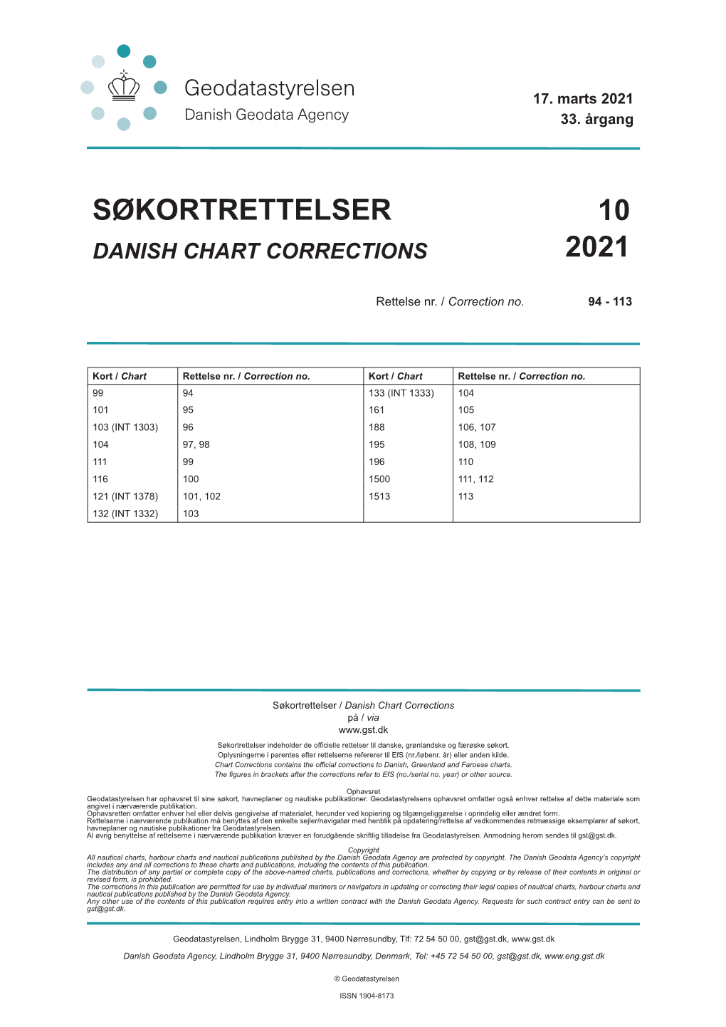 Søkortrettelser 10 2021