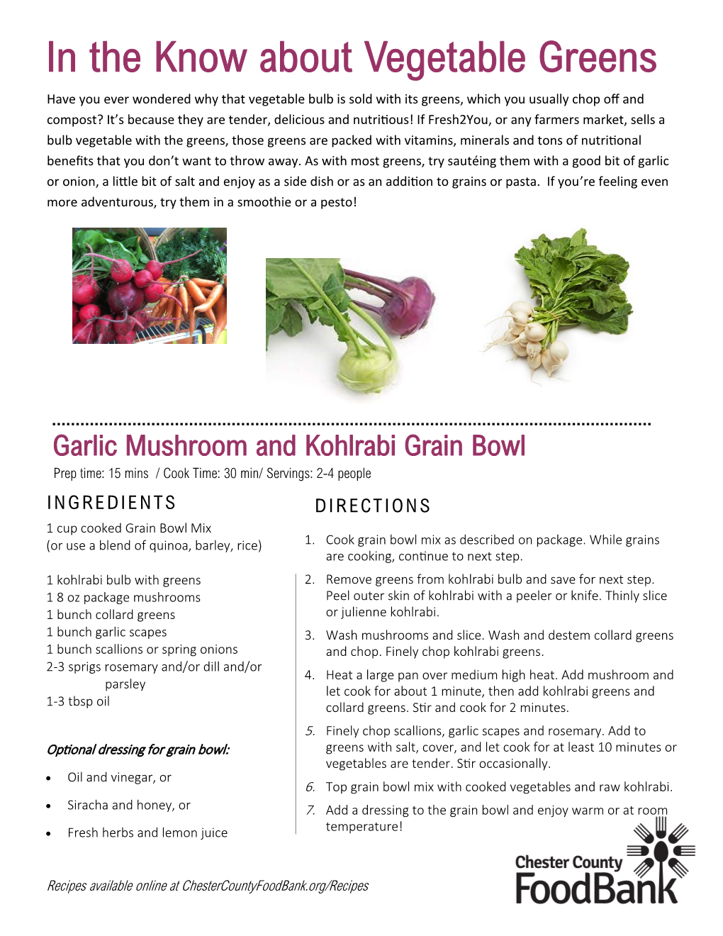 Garlic, Mushroom & Kohlrabi Grain Bowl