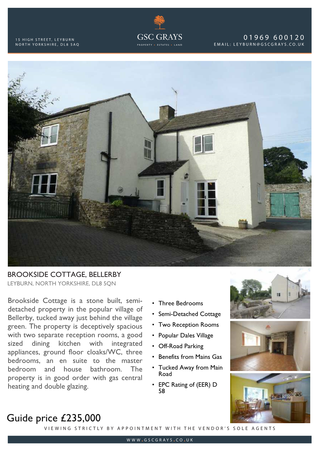 Guide Price £235,000 Viewing Strictly by Appointment with the Vendor’S Sole Agents