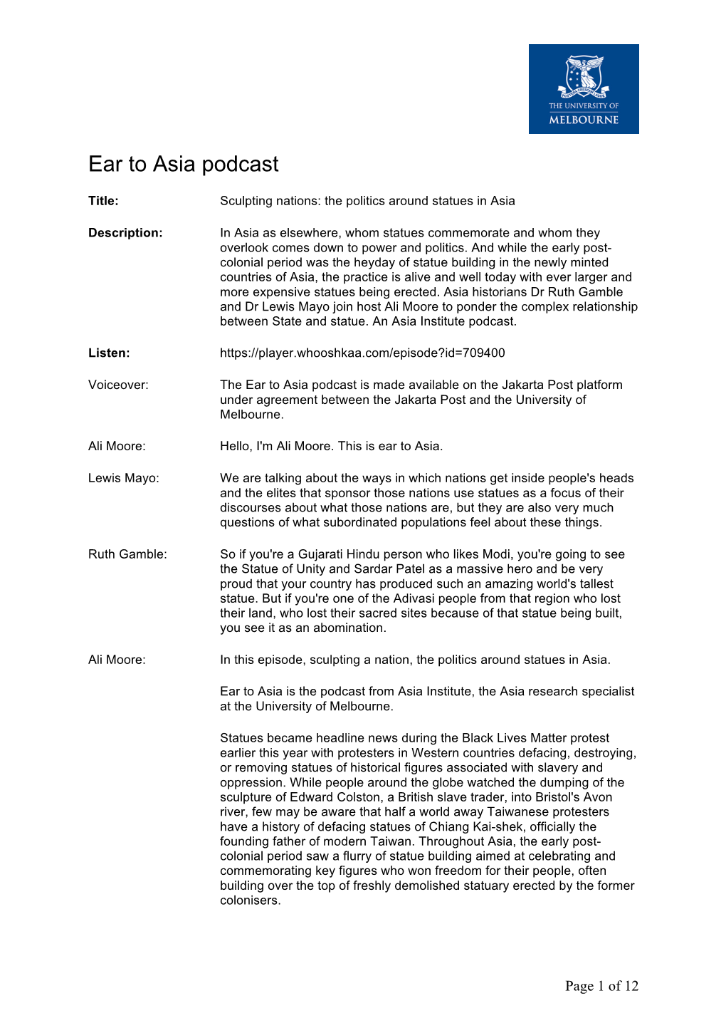 Ear to Asia Podcast