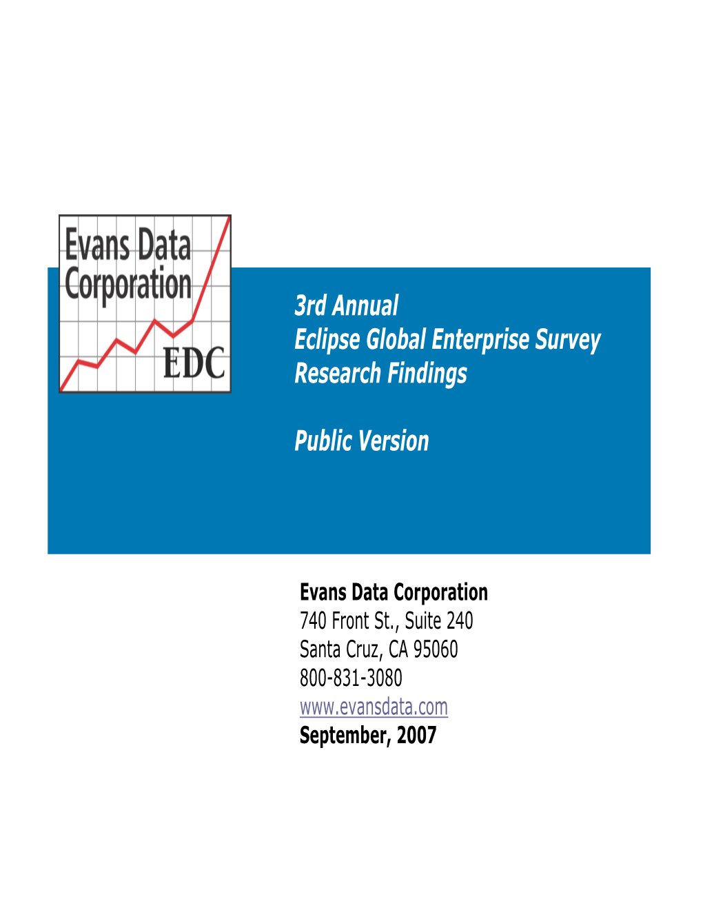 3Rd Annual Eclipse Global Enterprise Survey Research Findings Public