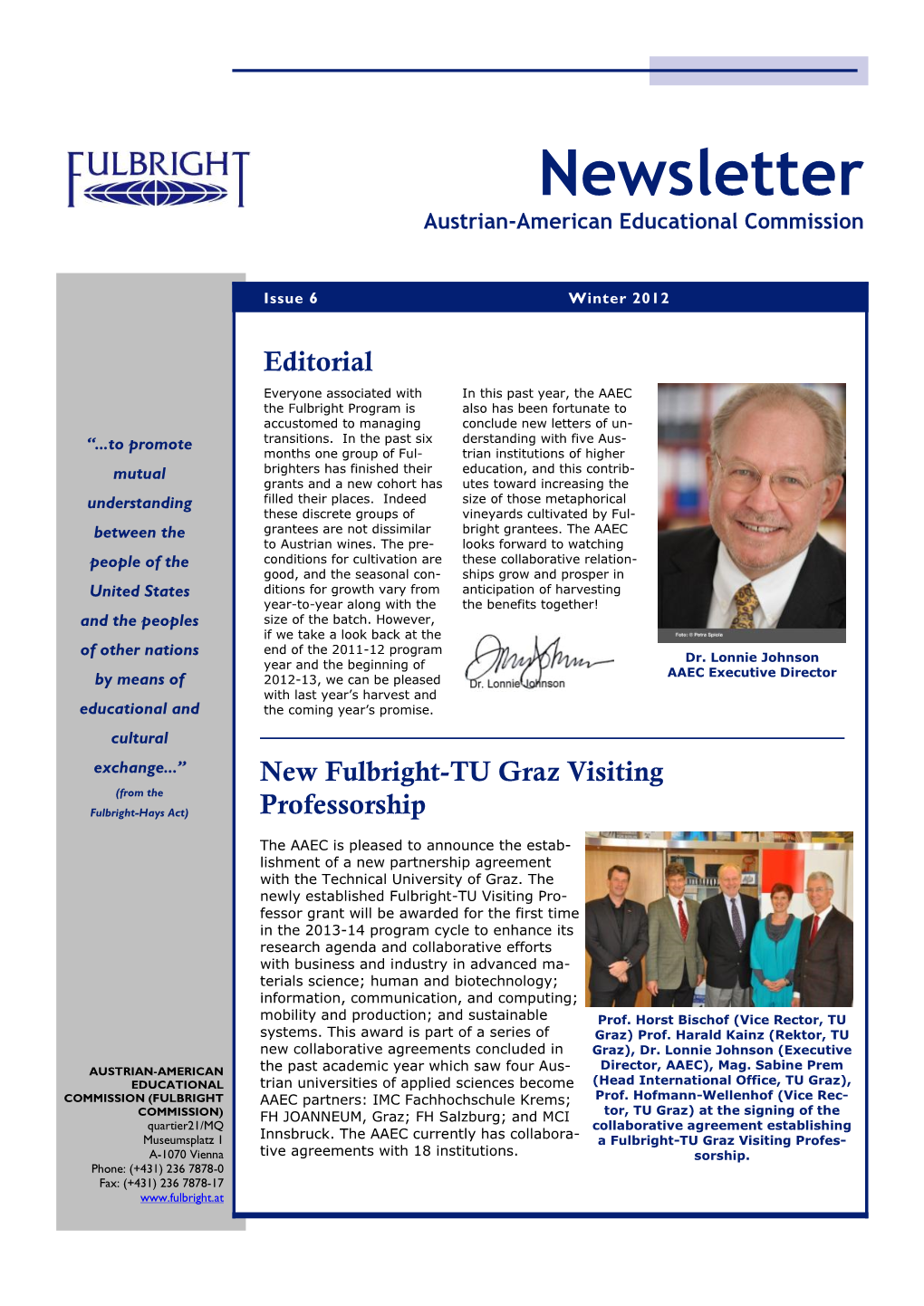 Newsletter Austrian-American Educational Commission