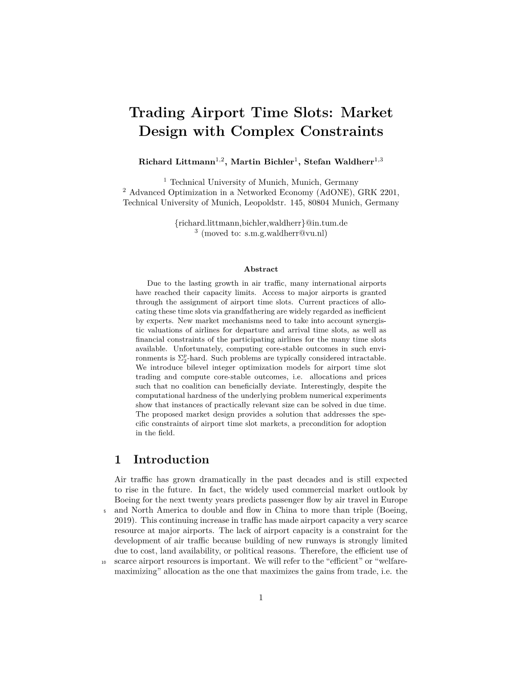 Trading Airport Time Slots: Market Design with Complex Constraints