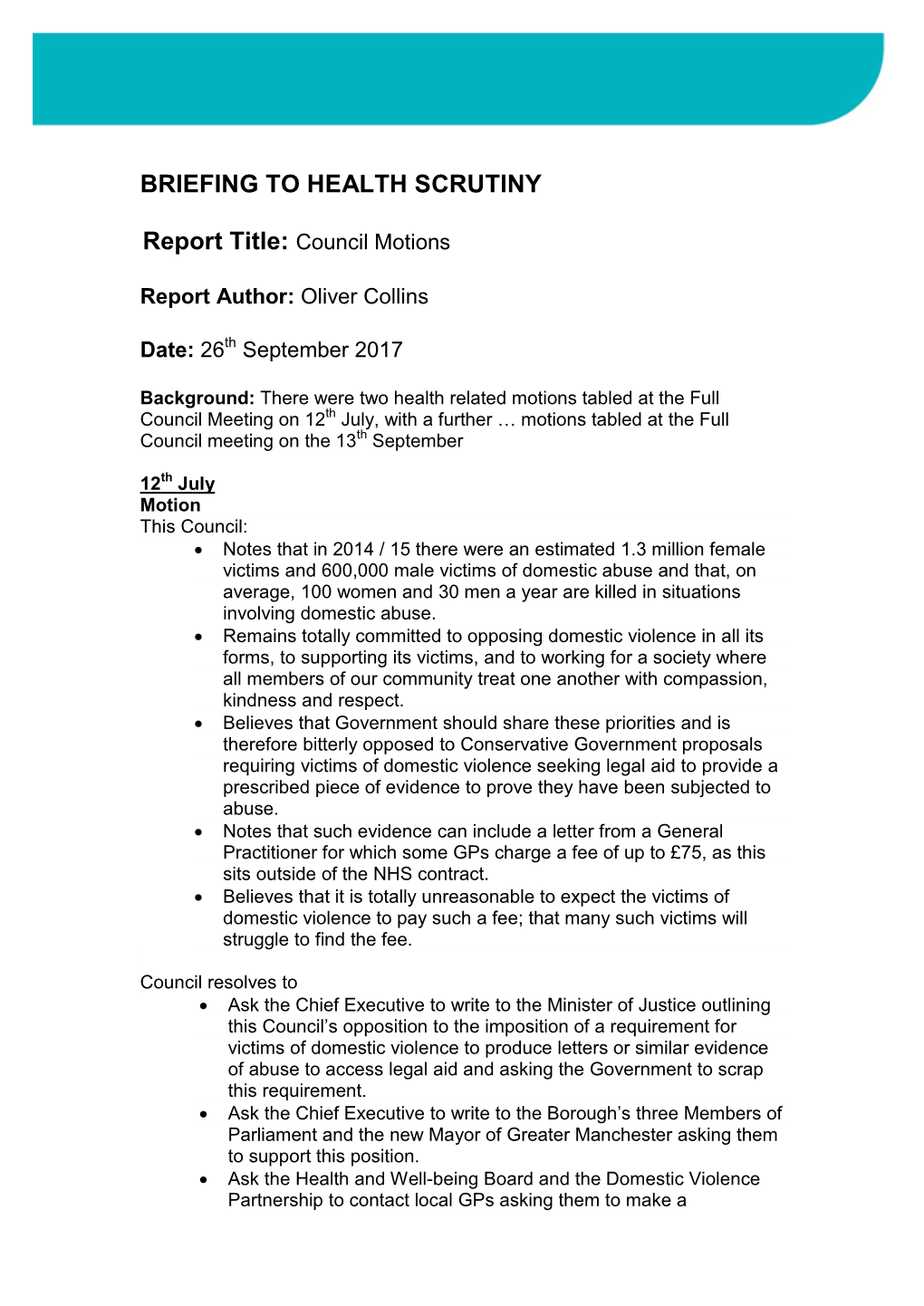 Council Motions PDF 111 KB