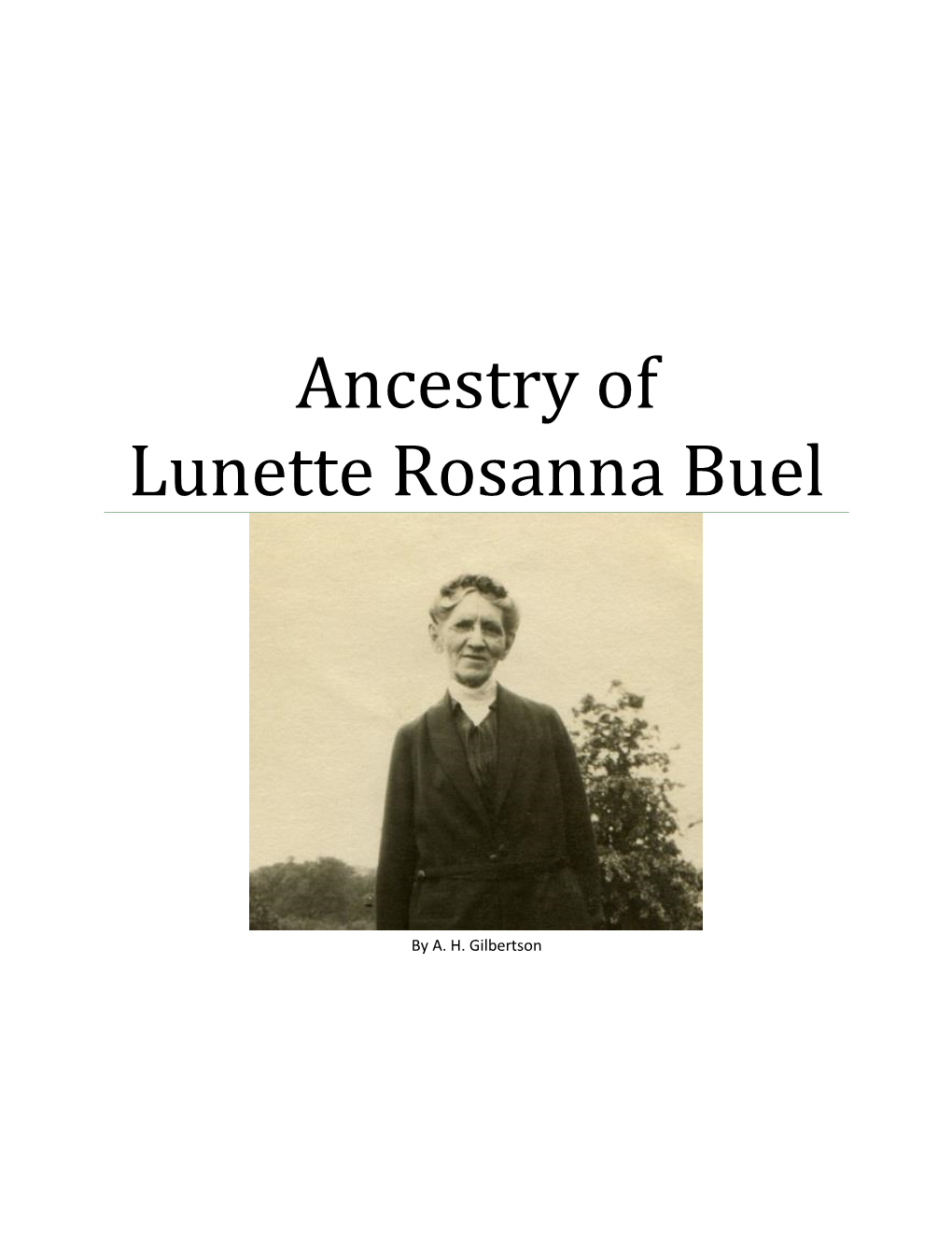 Ancestry of Lunette Rosanna Buel