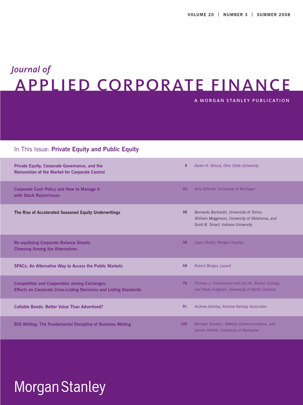 The Rise of Accelerated Seasoned Equity Underwritings 35 Bernardo Bortolotti, Università Di Torino, William Megginson, University of Oklahoma, and Scott B