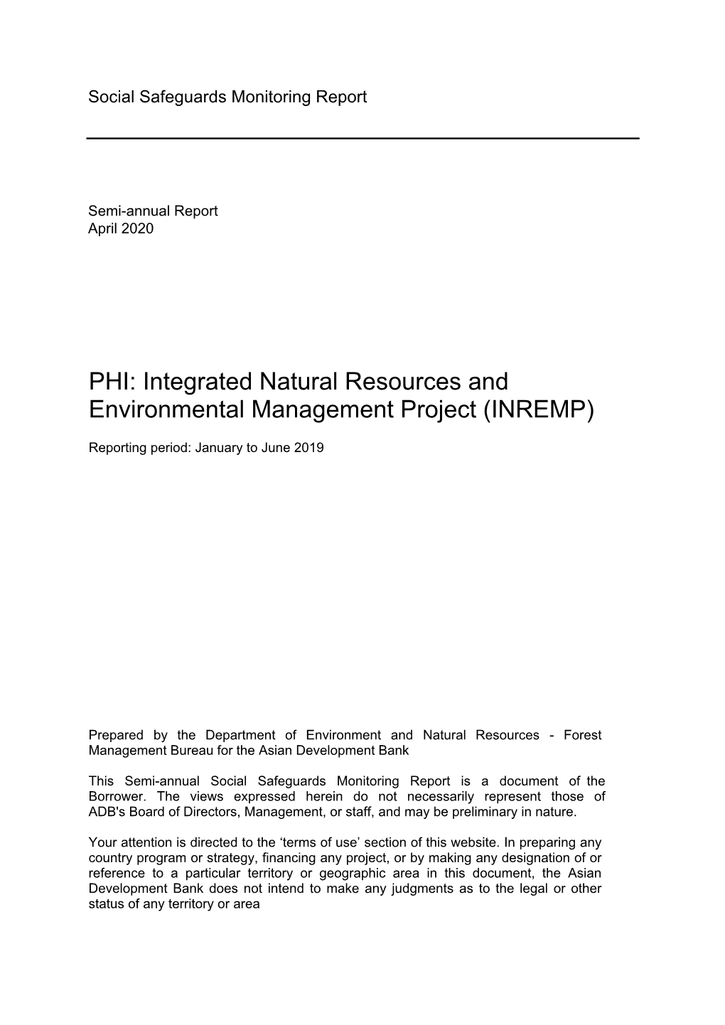 Integrated Natural Resources and Environmental Management Project (INREMP)