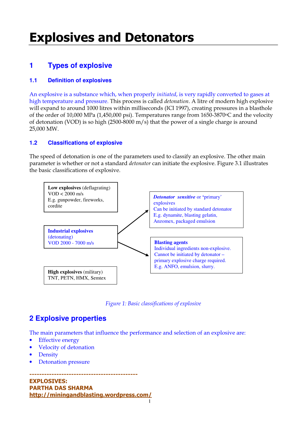 Explosives and Detonators