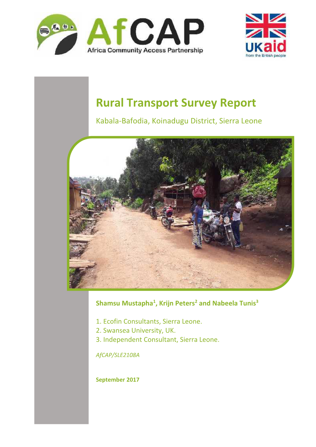 Rural Transport Survey Report, Kabala-Bafodia, Koinadugu District