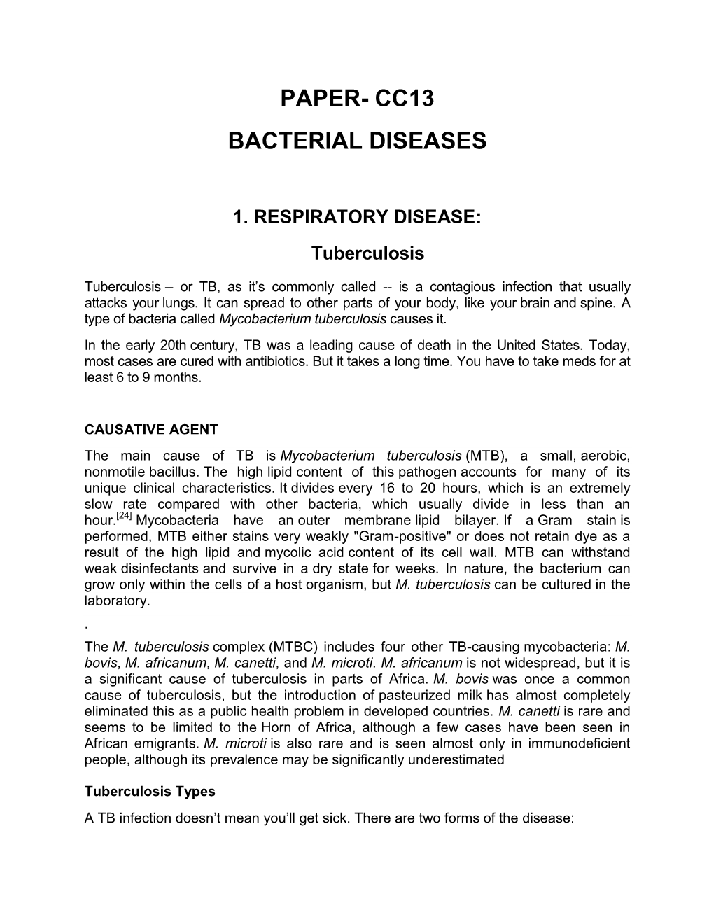 Bacterial Diseases