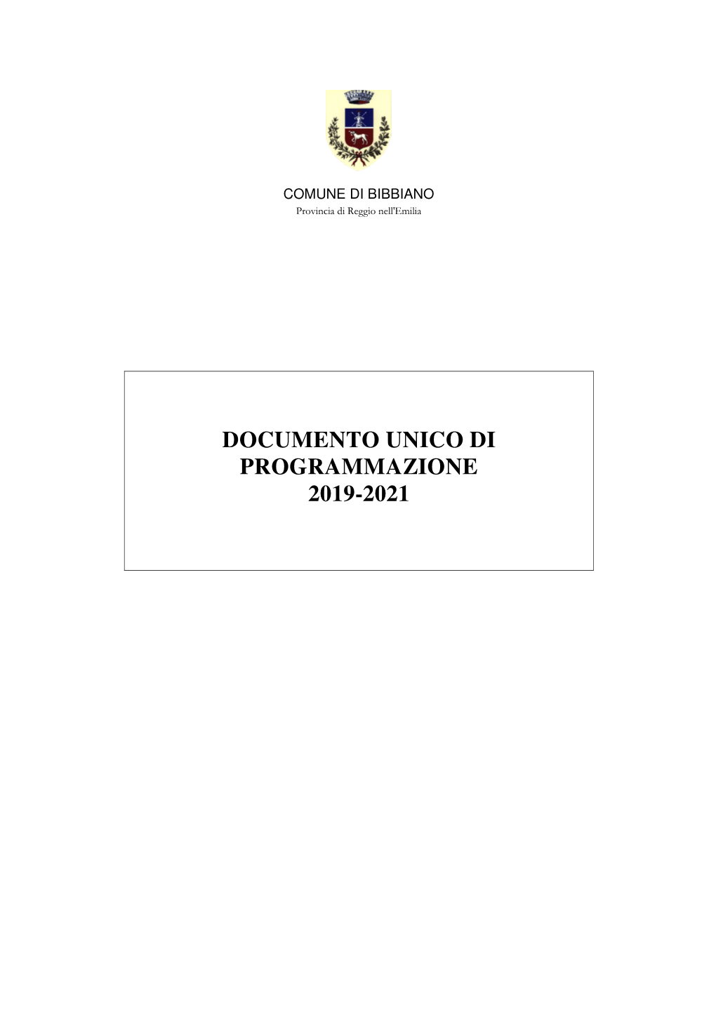 Documento Unico Di Programmazione 2019-2021