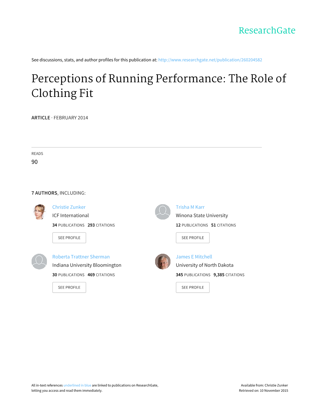 Perceptions of Running Performance: the Role of Clothing Fit