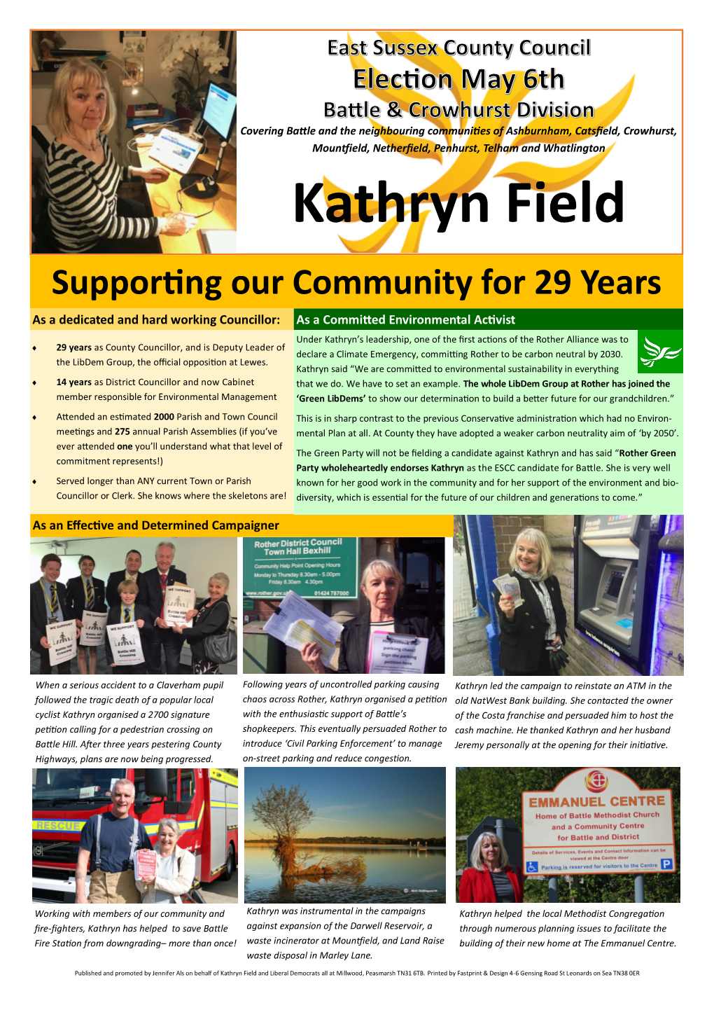 Battle & Crowhurst: Kathryn Field. Election Address