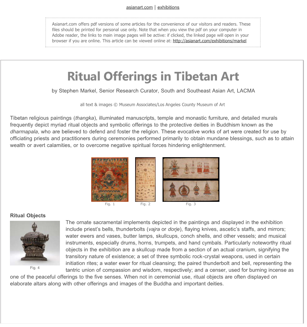 Ritual Offerings in Tibetan