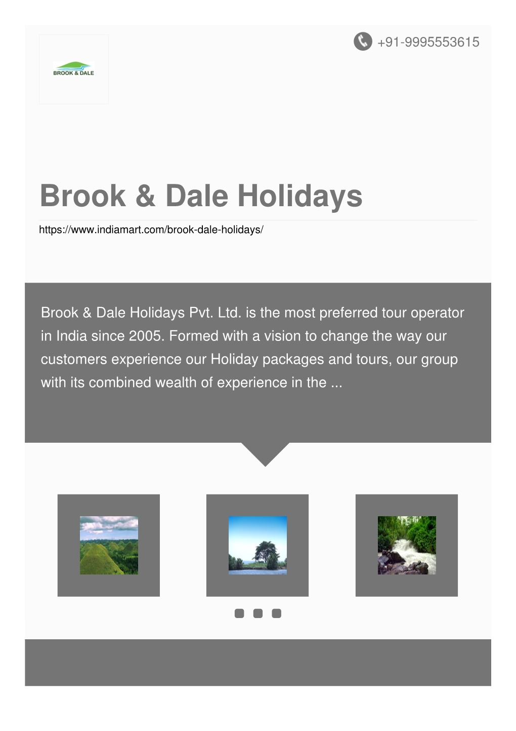 Brook & Dale Holidays