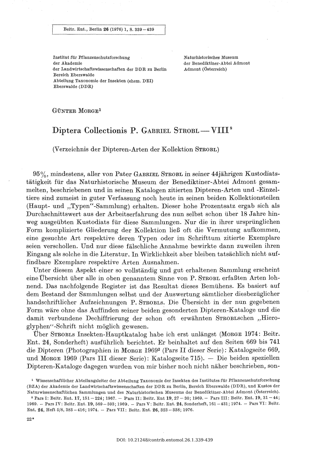 Diptera Collectionis P. Gabriel Strobl — V H P