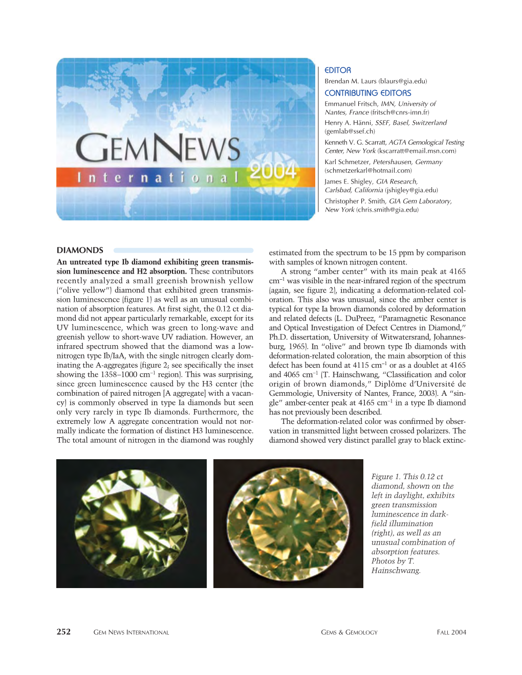 Fall 2004 Gems & Gemology Gem News