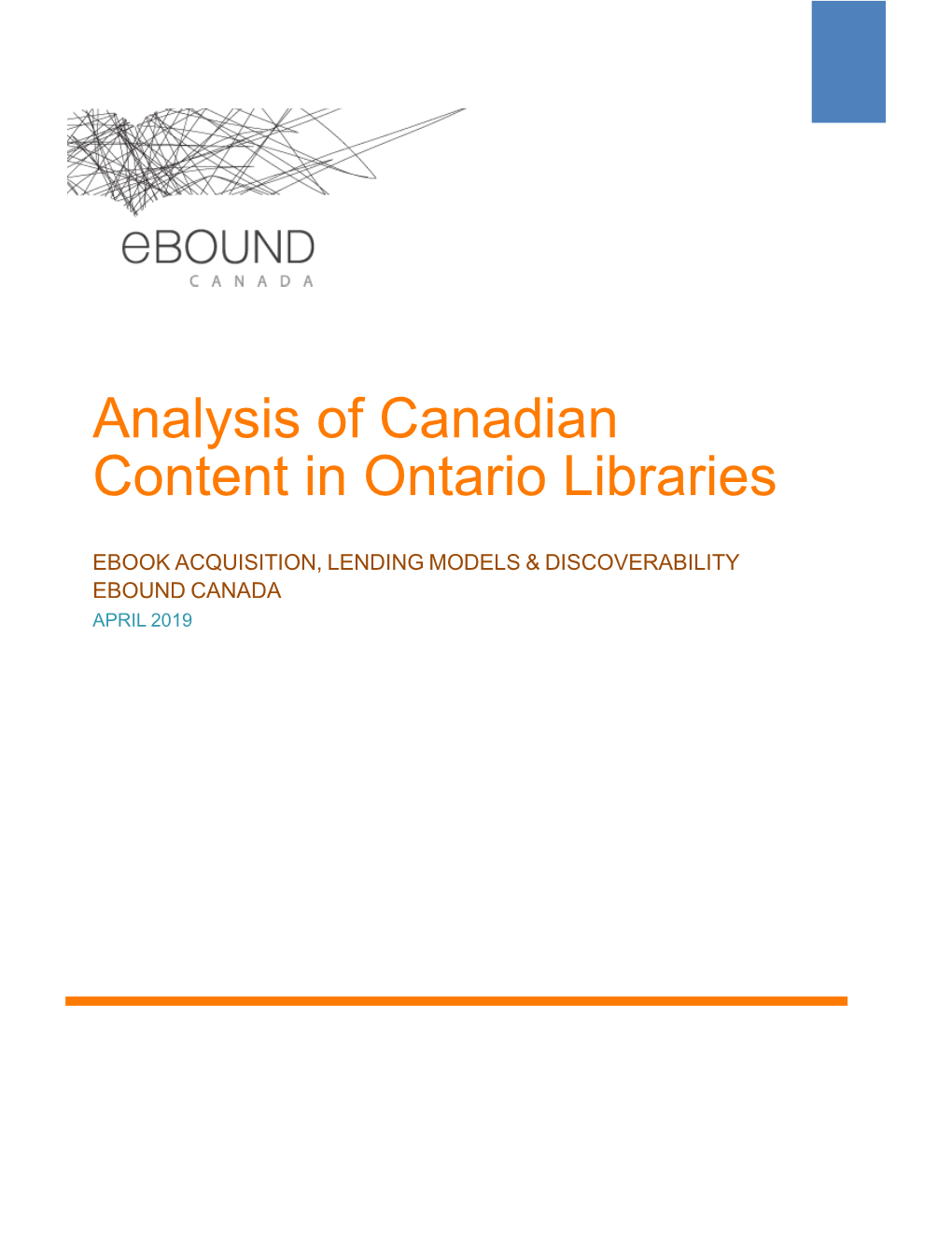 Analysis of Canadian Content in Ontario Libraries | April 2019