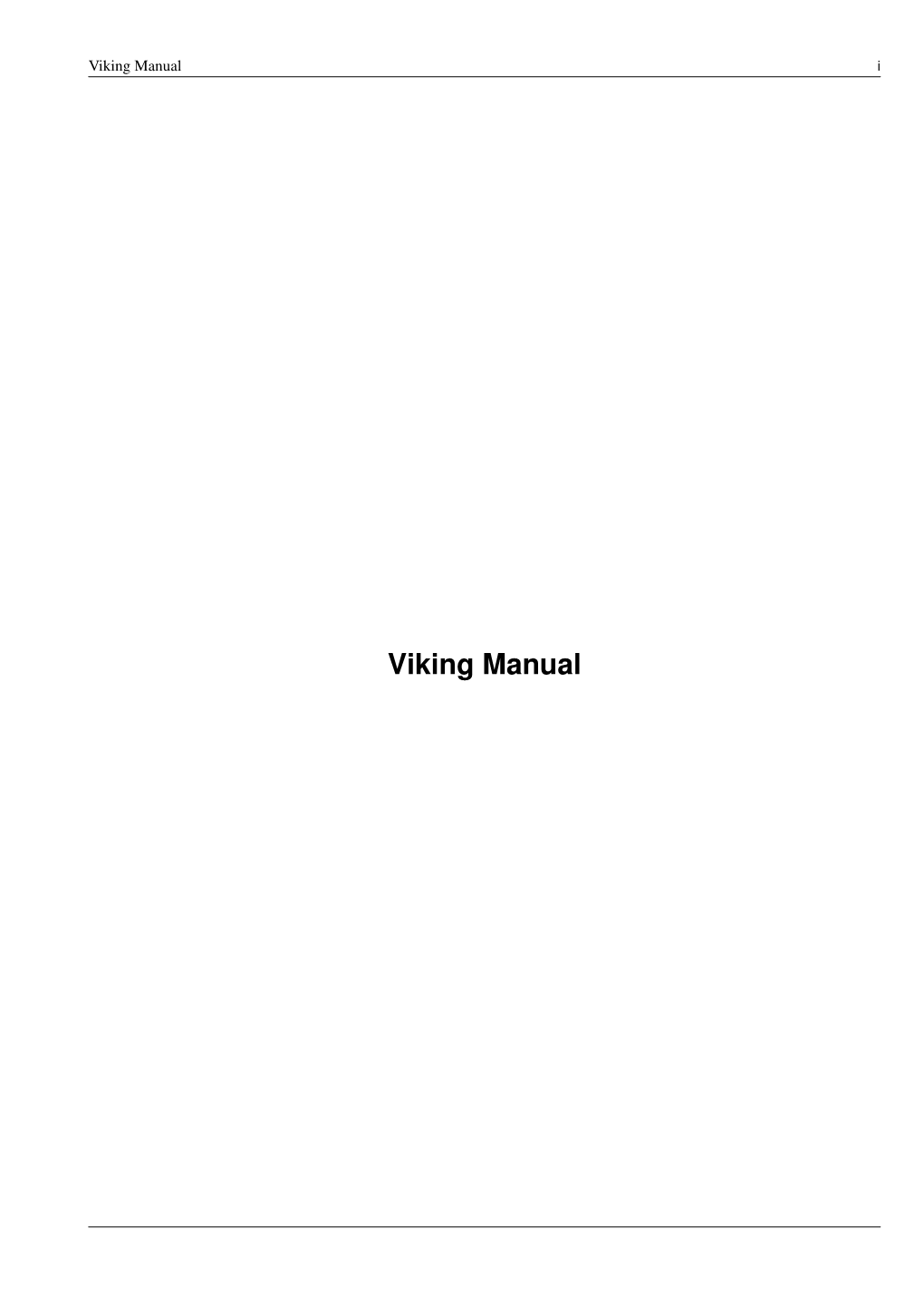 Viking Manual I