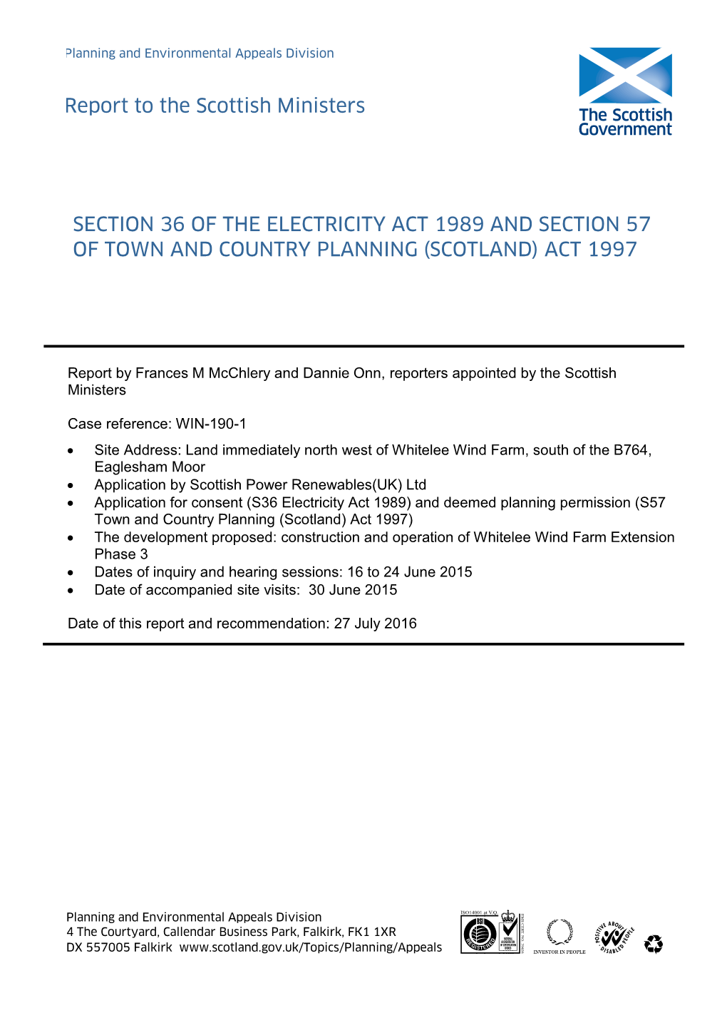 Whitelee Extension Phase 3 – PLI Report