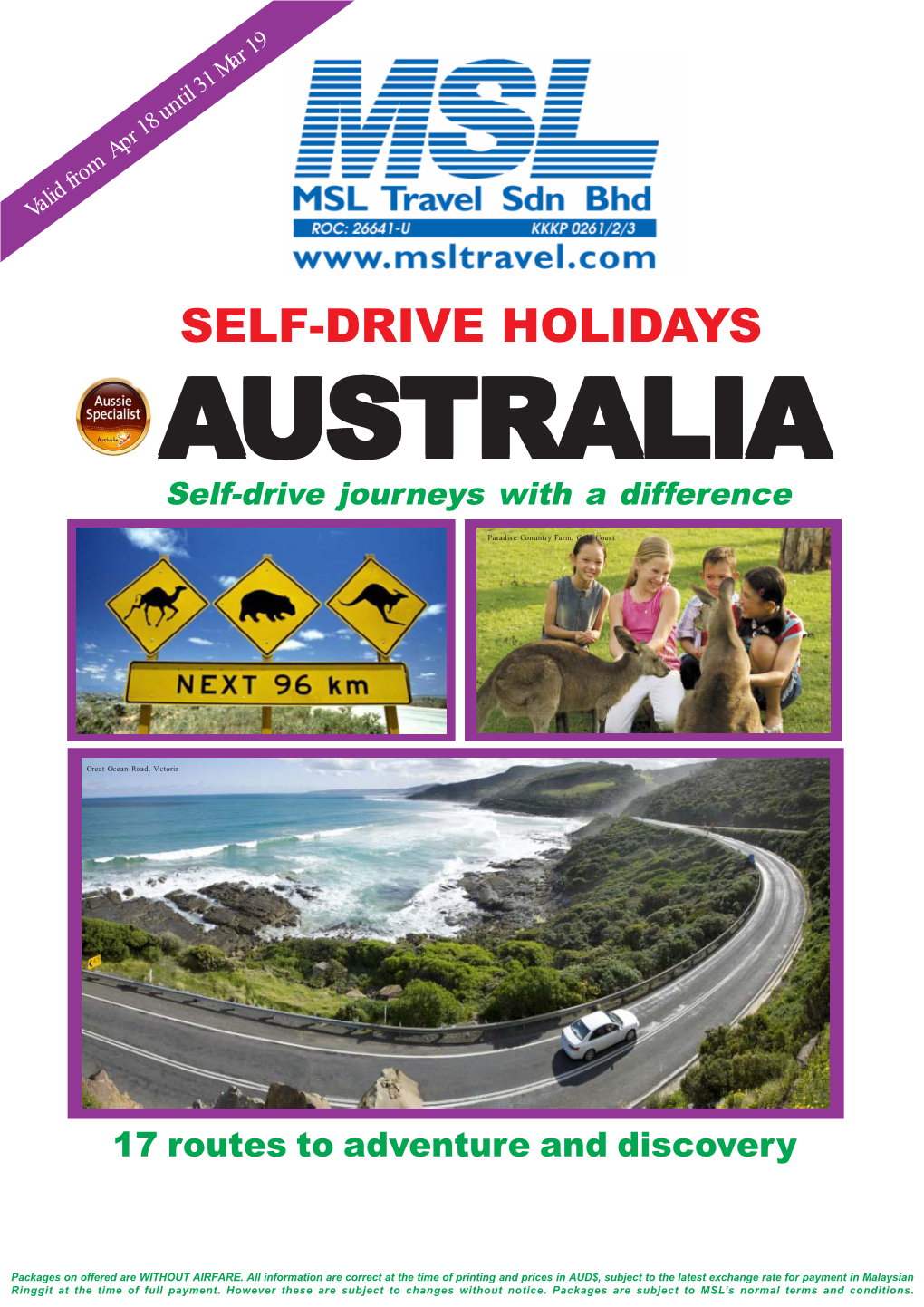 Australia Self Drive Holidays 2018-19