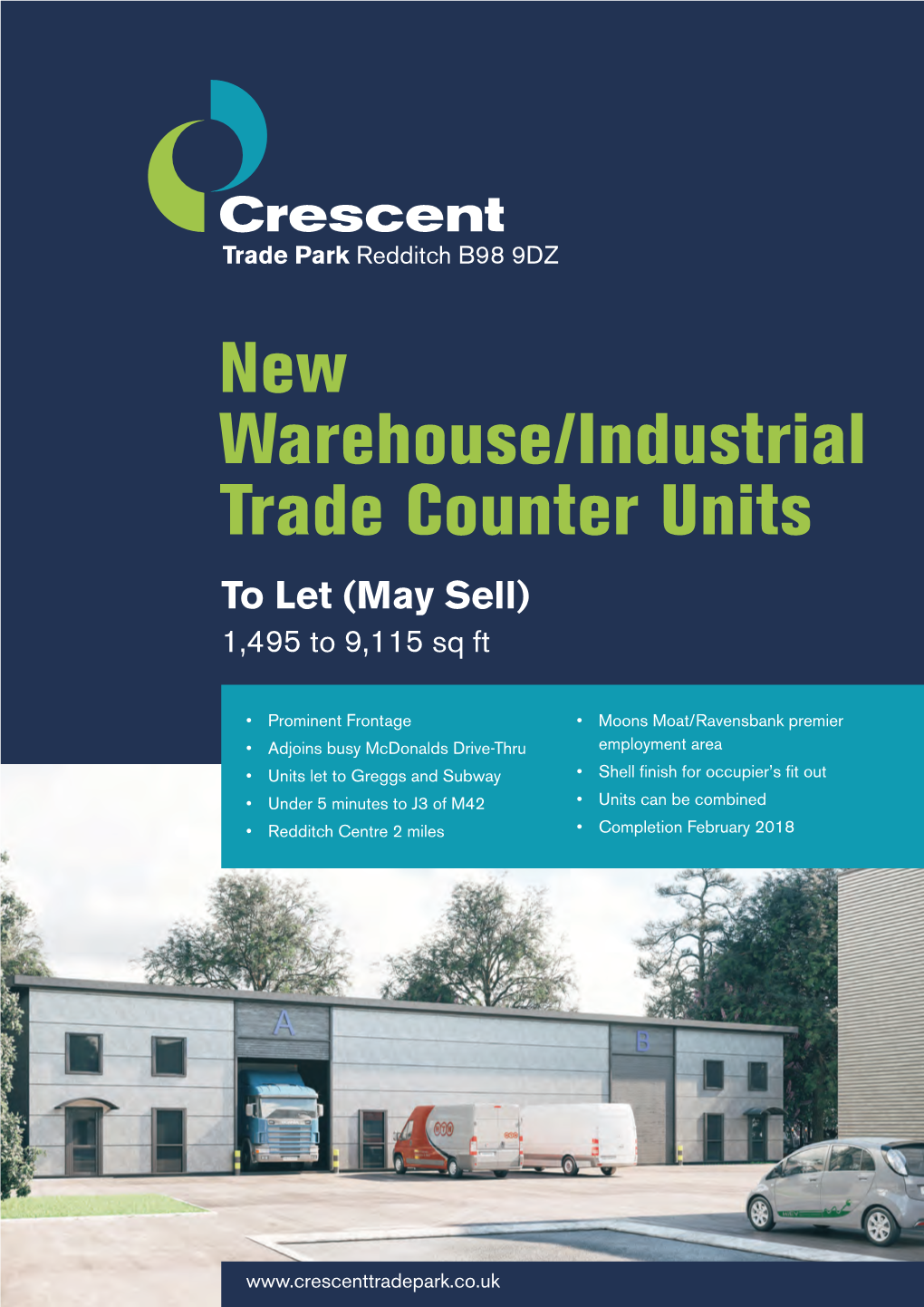 New Warehouse/Industrial Trade Counter Units to Let (May Sell) 1,495 to 9,115 Sq Ft