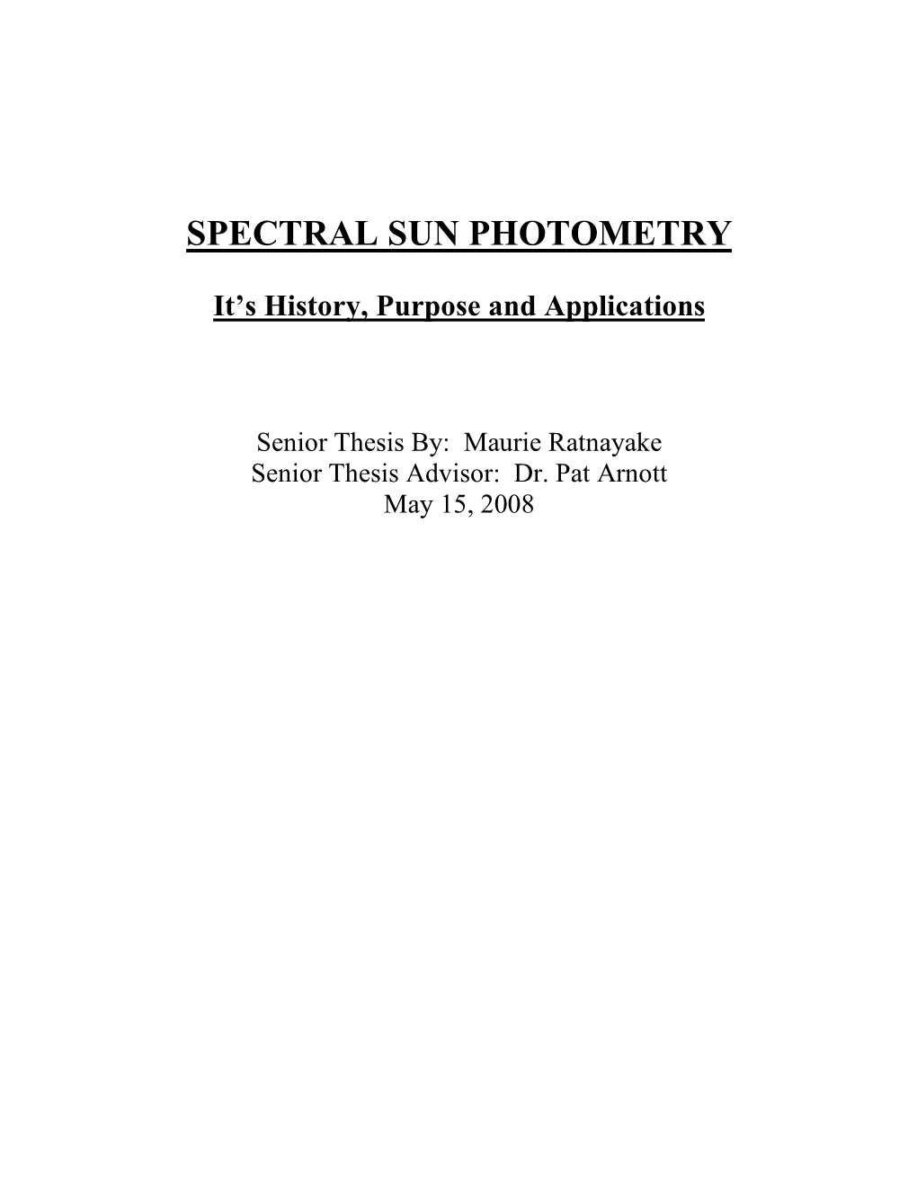 Senior Thesis--Spectral Sun Photometry-1
