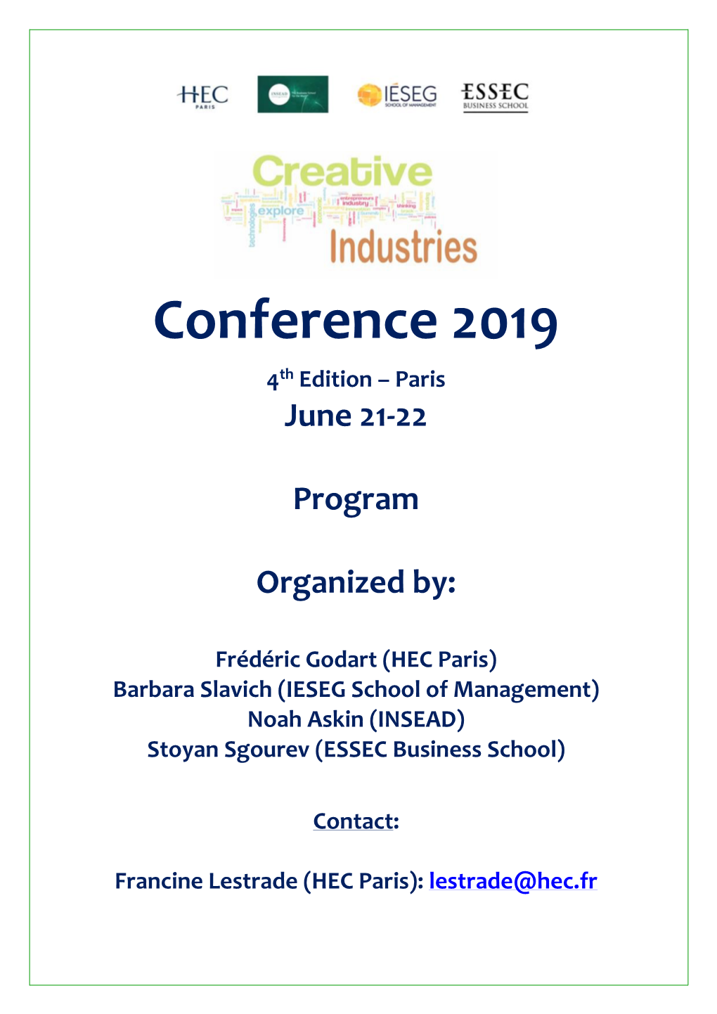 Conference 2019 4Th Edition – Paris June 21-22