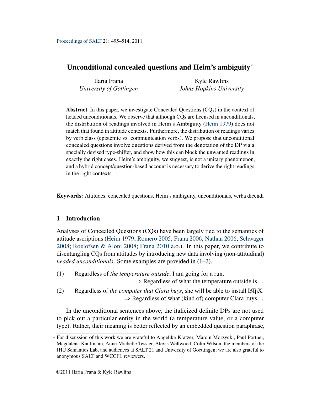 Unconditional Concealed Questions and the Nature of Heim's Ambiguity