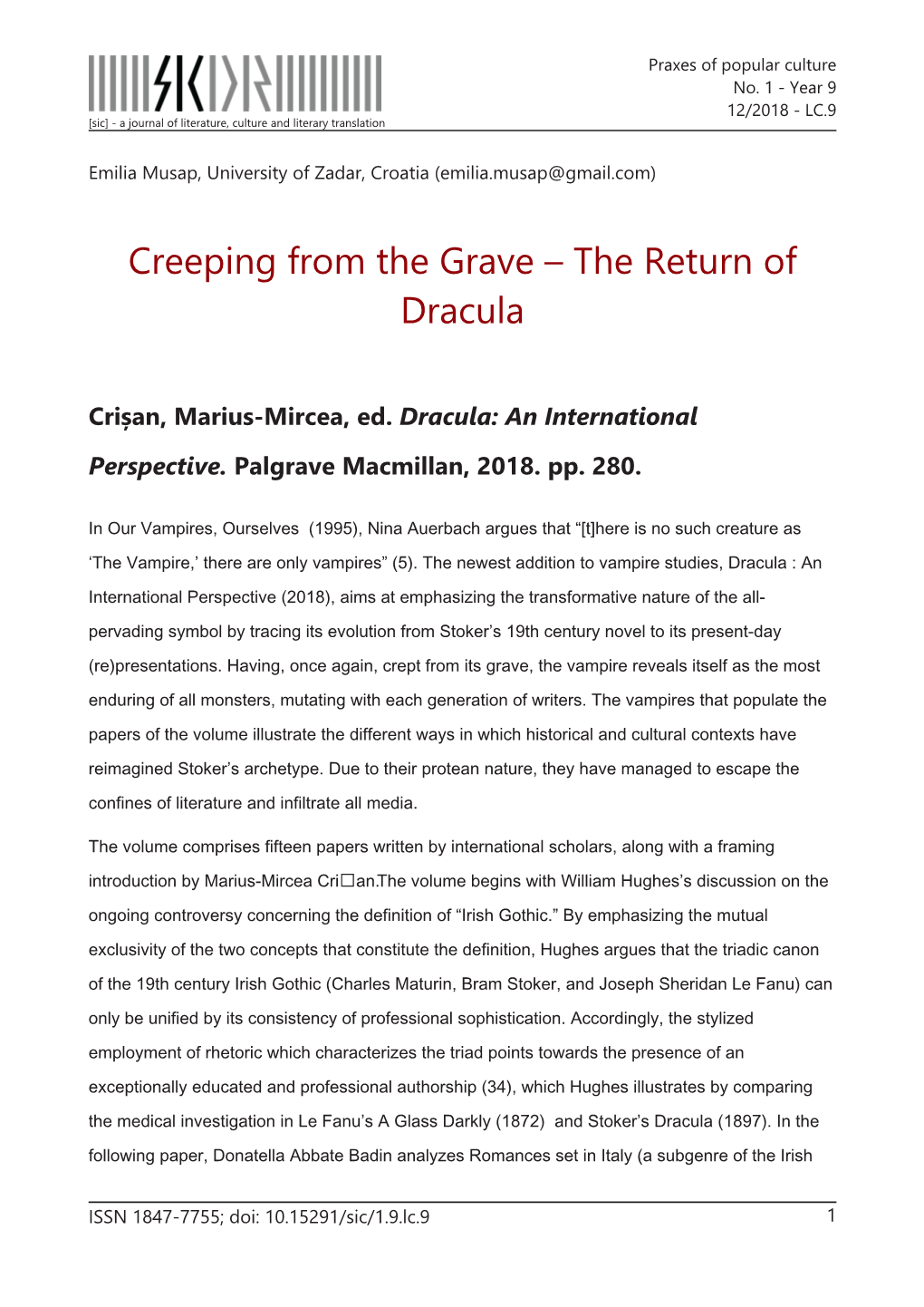 Creeping from the Grave – the Return of Dracula