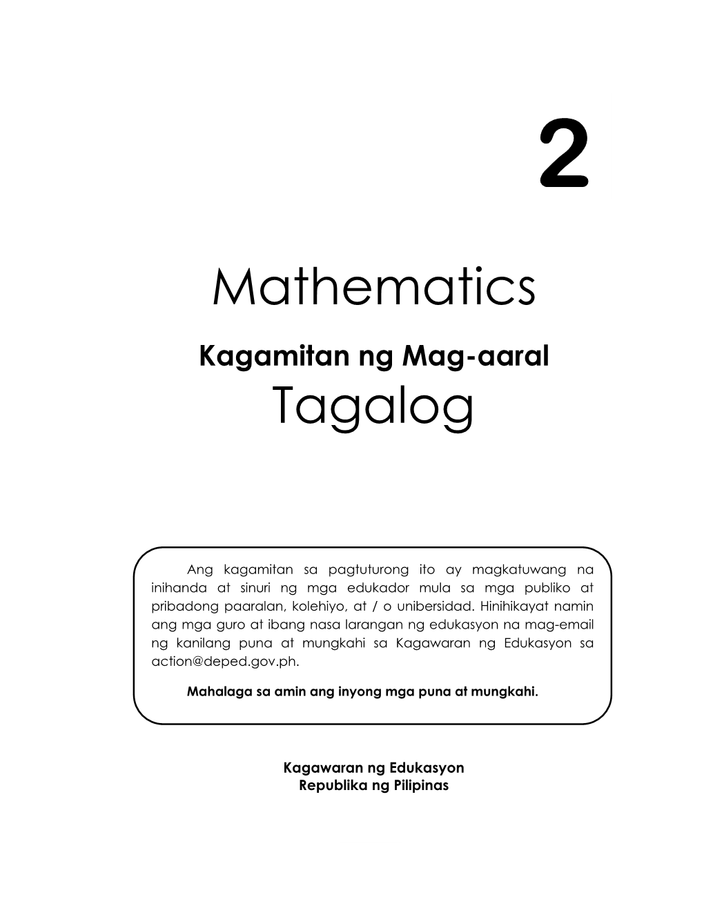 Mathematics Tagalog