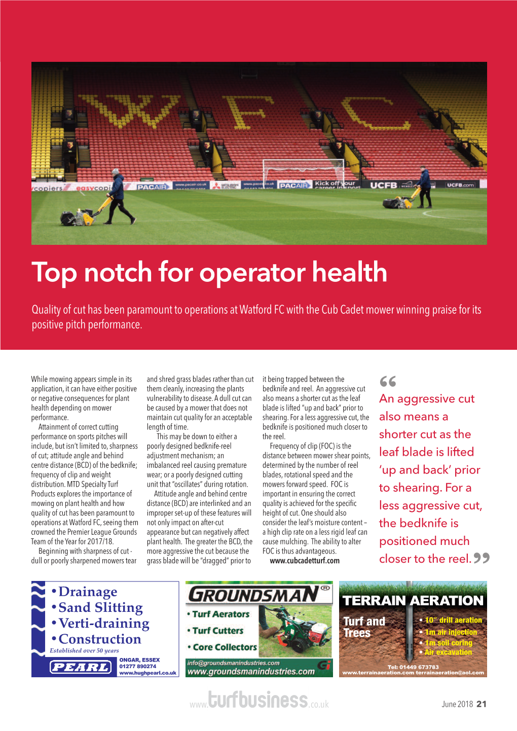 WATFORD FC Turf Business Article