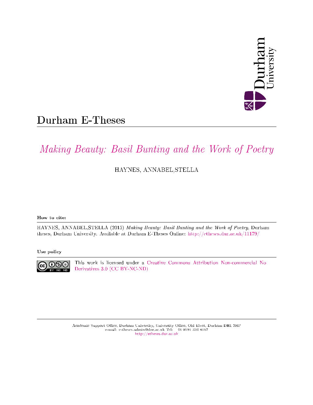 Phd Thesis Department of English Studies Durham University 2014