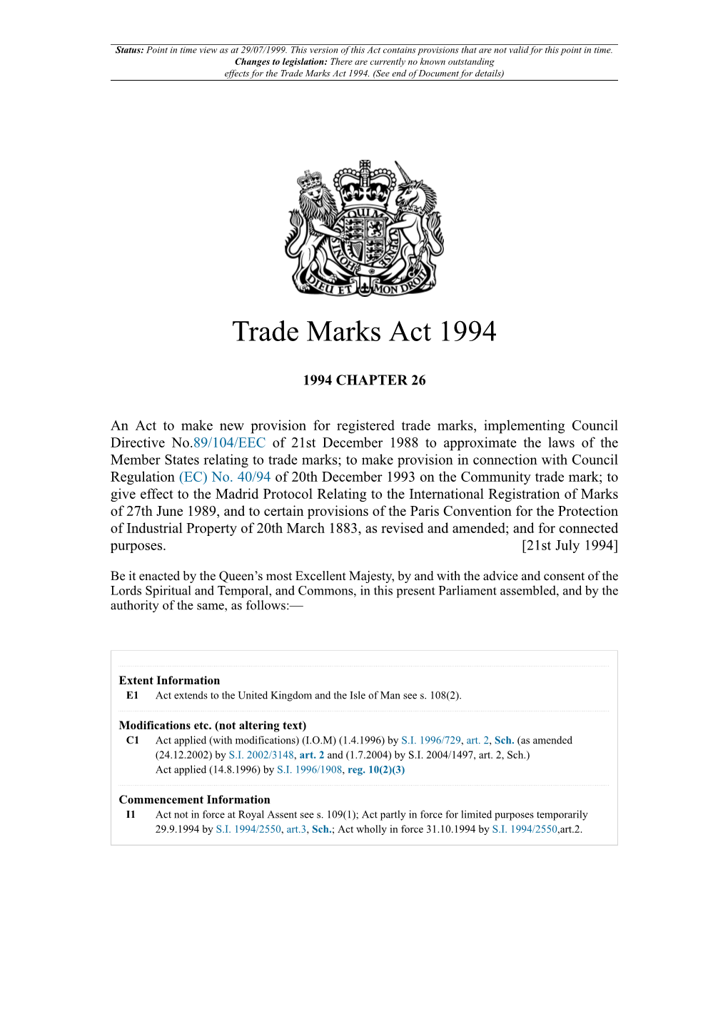 Trade Marks Act 1994
