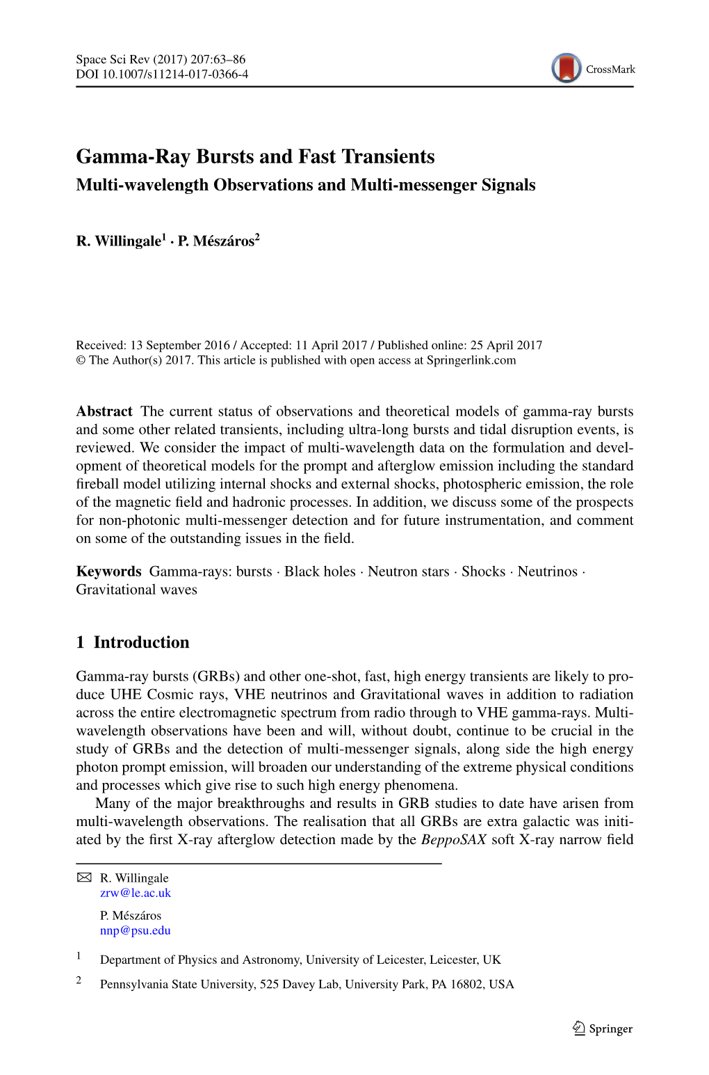 Gamma-Ray Bursts and Fast Transients Multi-Wavelength Observations and Multi-Messenger Signals