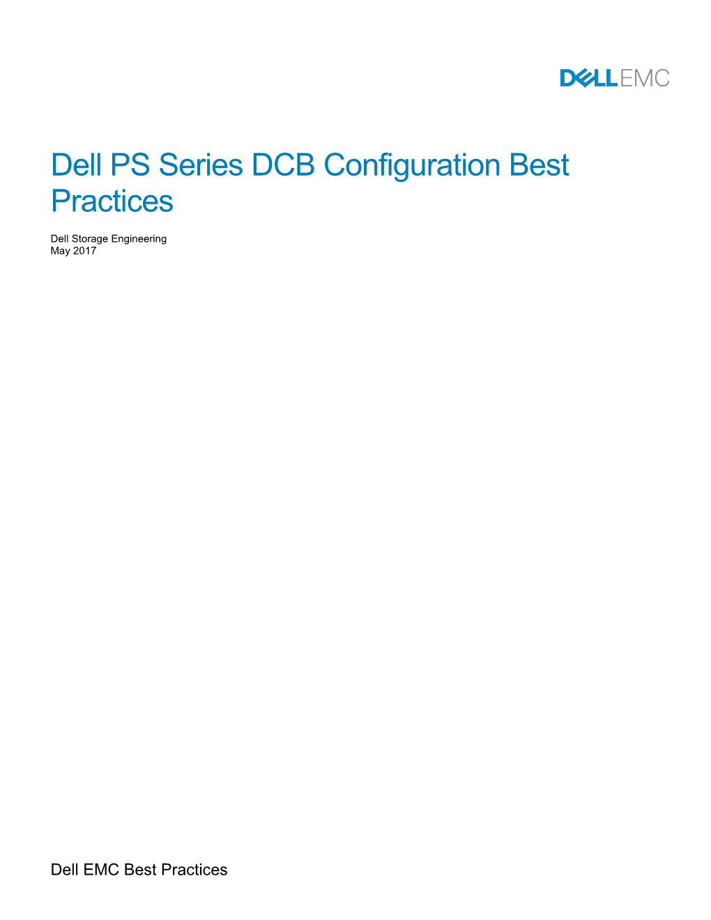 Dell PS Series DCB Configuration Best Practices