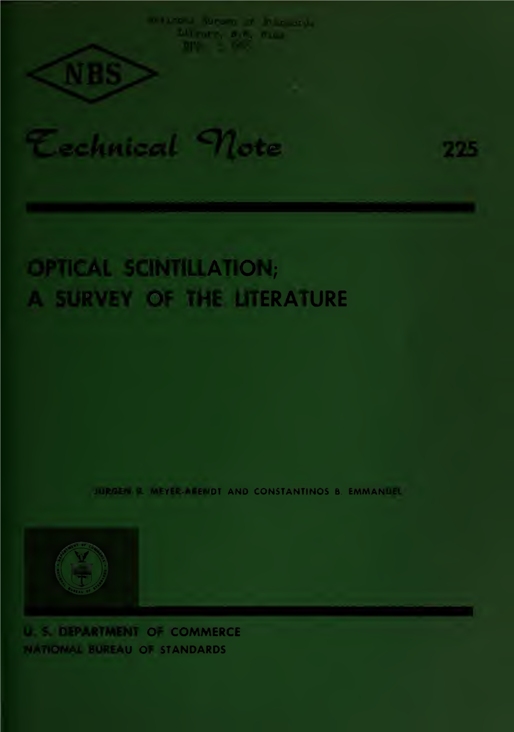 Optical Scintillation; a Survey of the Literature