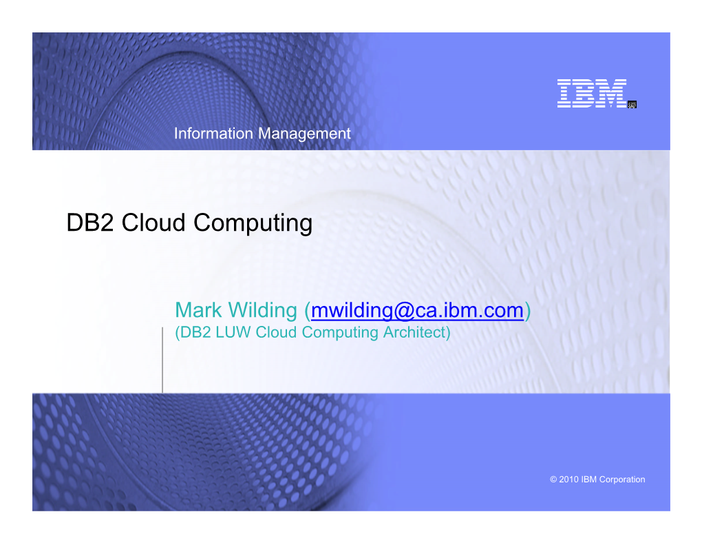 DB2 Cloud Computing