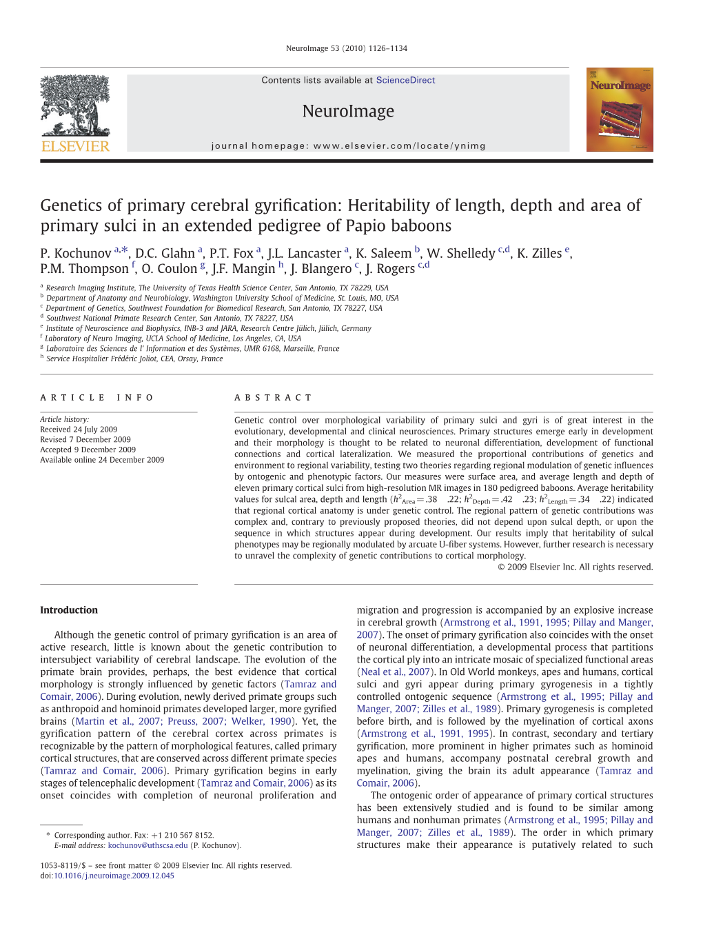 Genetics of Primary Cerebral Gyrification: Heritability of Length