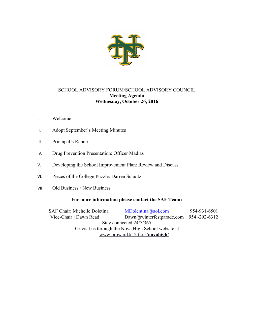 School Advisory Forum/School Advisory Council