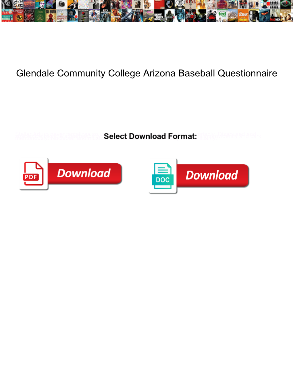 Glendale Community College Arizona Baseball Questionnaire