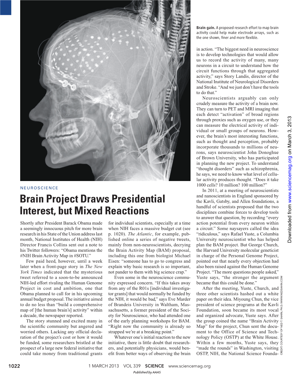 Brain Project Draws Presidential Interest, but Mixed Reactions