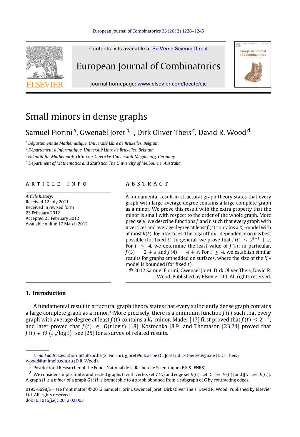 Small Minors in Dense Graphs