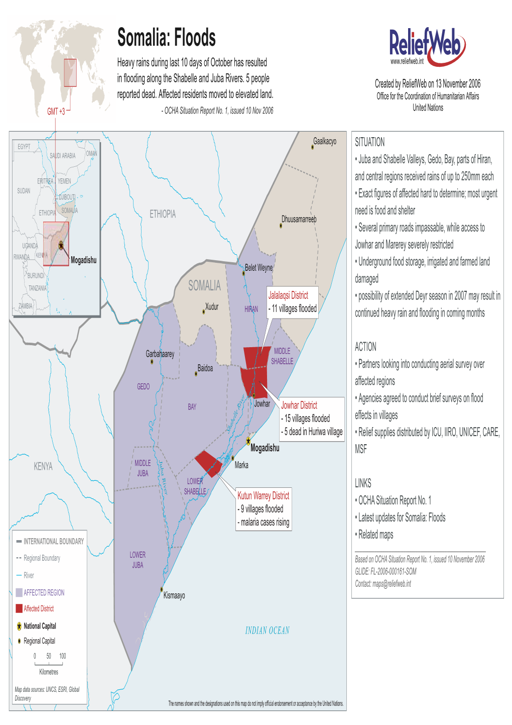 Somalia: Floods Heavy Rains During Last 10 Days of October Has Resulted in Flooding Along the Shabelle and Juba Rivers