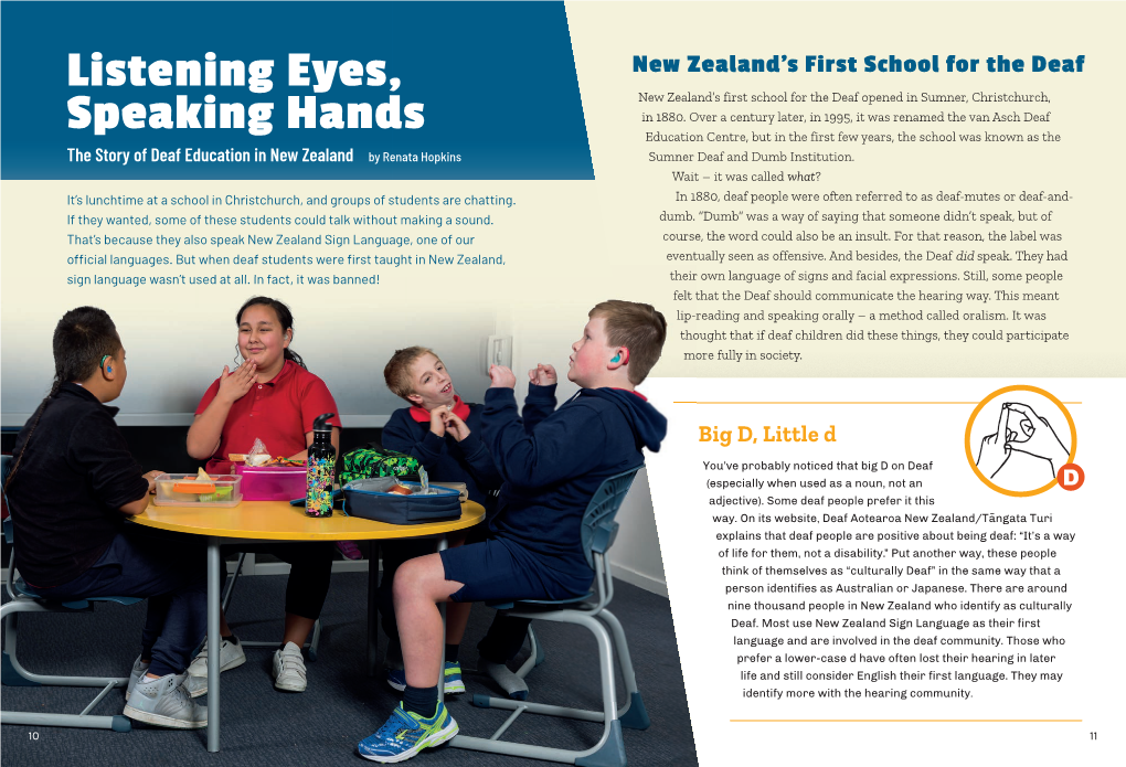 Listening Eyes, Speaking Hands: Speaking Hands the Story of Deaf Education in New Zealand by Renata Hopkins